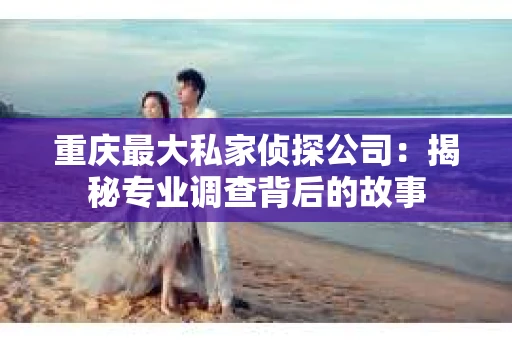 重庆最大私家侦探公司：揭秘专业调查背后的故事