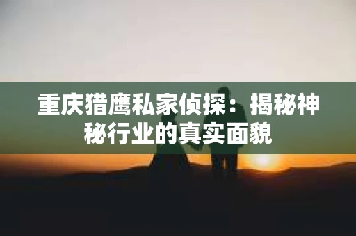 重庆猎鹰私家侦探：揭秘神秘行业的真实面貌