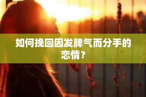 如何挽回因发脾气而分手的恋情？