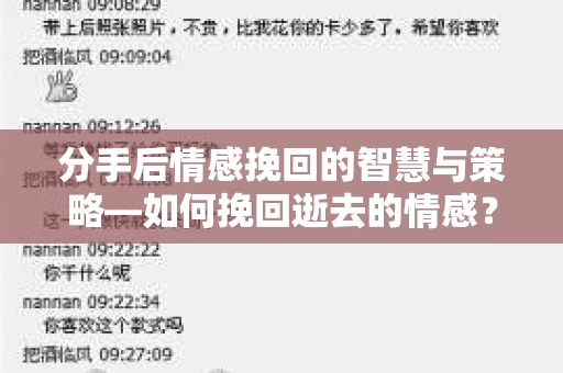 分手后情感挽回的智慧与策略—如何挽回逝去的情感？
